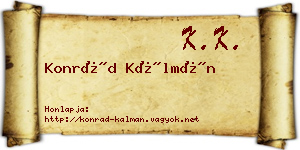 Konrád Kálmán névjegykártya