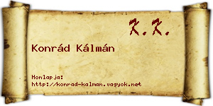 Konrád Kálmán névjegykártya